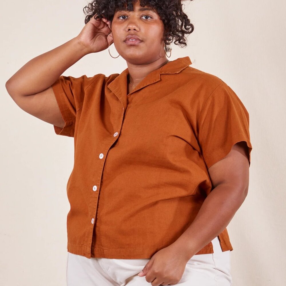 Big Bud Press Pantry Button Up in Burnt Terracotta 7x